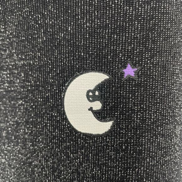 Lazy Oaf Sparkly Space Planets Black Glitter High Neck Swing Dress Long Sleeve S - Picture 12 of 16